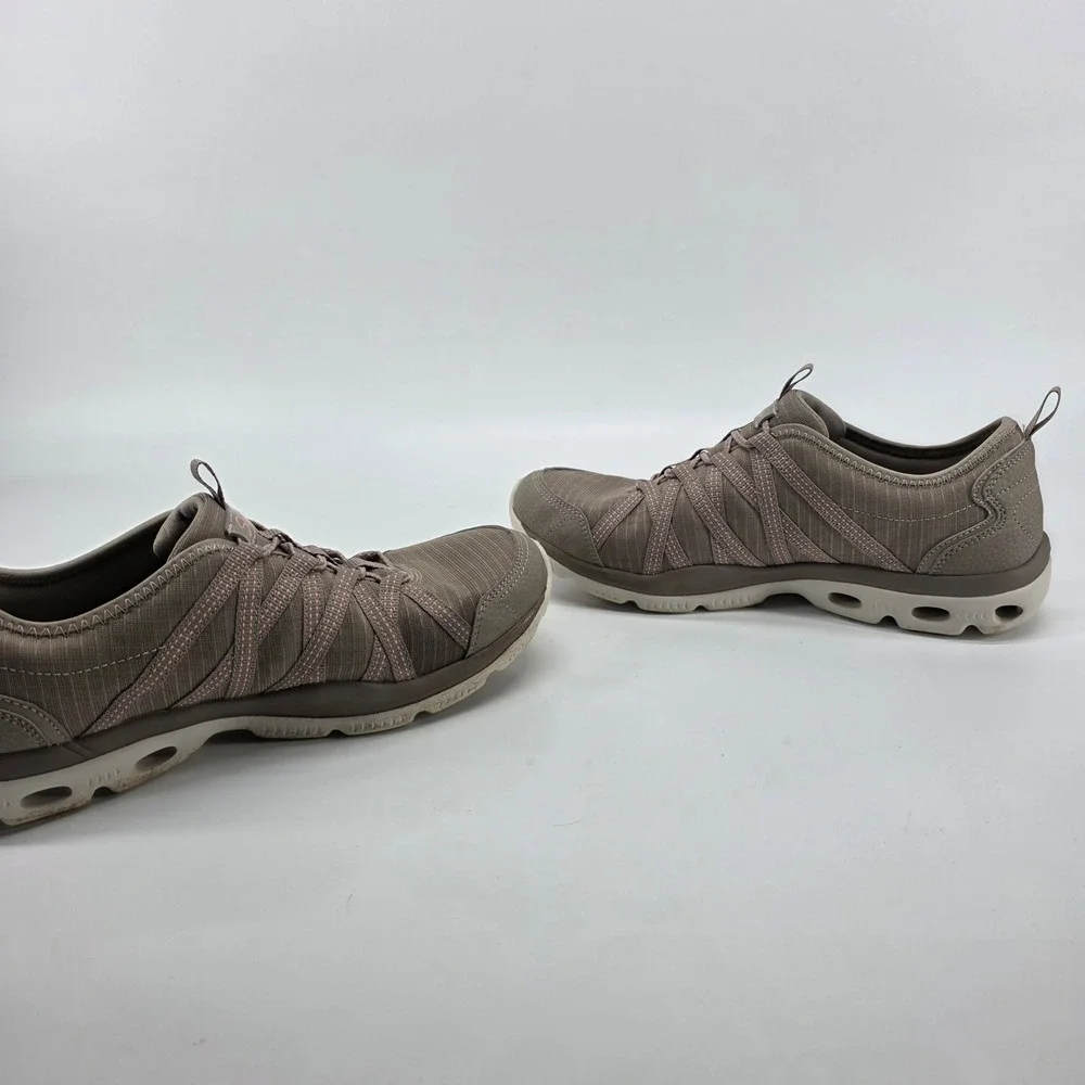 Skechers Slip-On Glide Step Walking Shoes 7.5 Taupe 100250 Memory Foam Sneakers